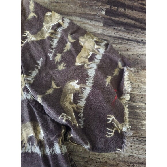 Vintage Woolrich Outdoors Deer Print Button Up Flannel Shirt Mens M. - Picture 3 of 5